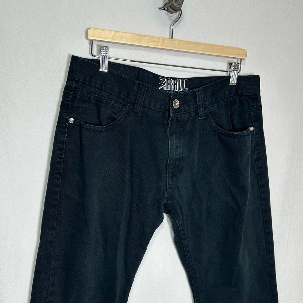 Third Rail Zoo York Mens Black Denim Jeans‎ Straight Leg Skate Streetwear 36x30